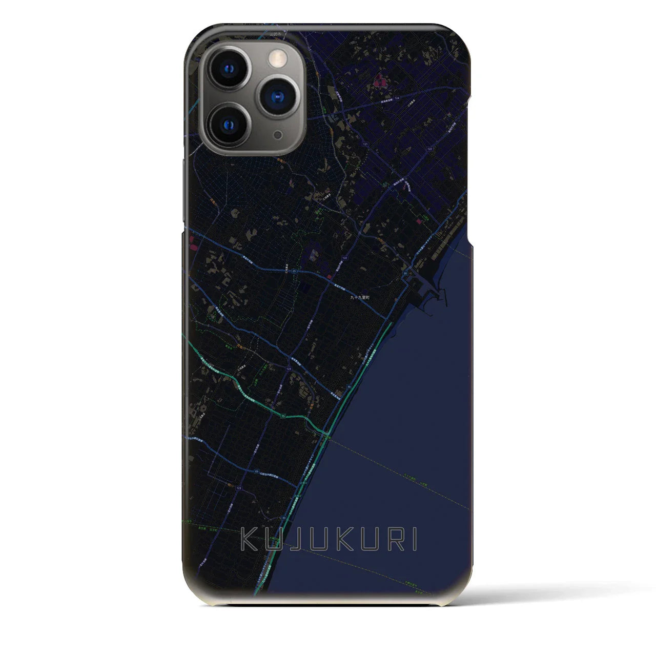 【九十九里(千葉県)】地図柄iPhoneケース(バックカバータイプ)