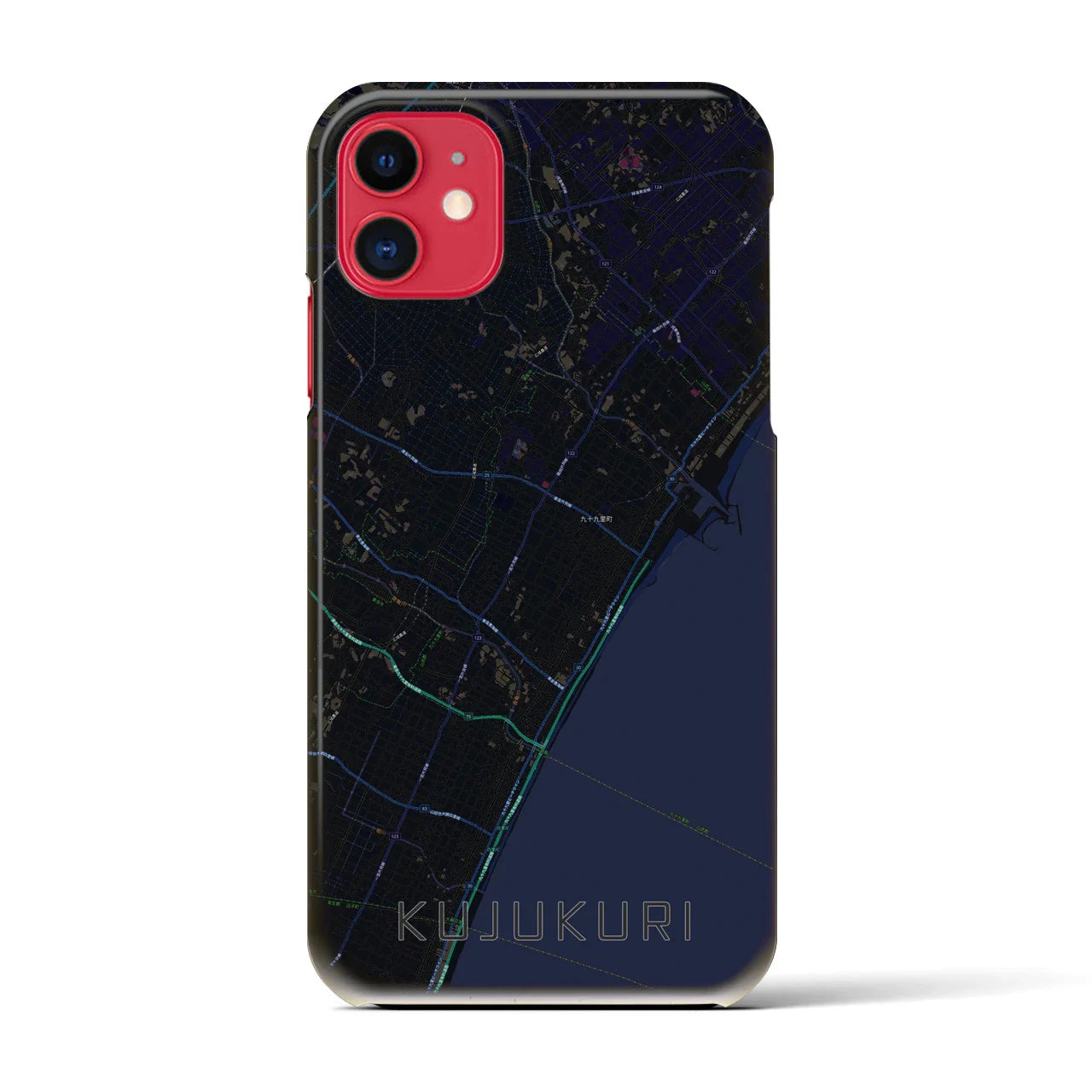 【九十九里(千葉県)】地図柄iPhoneケース(バックカバータイプ)