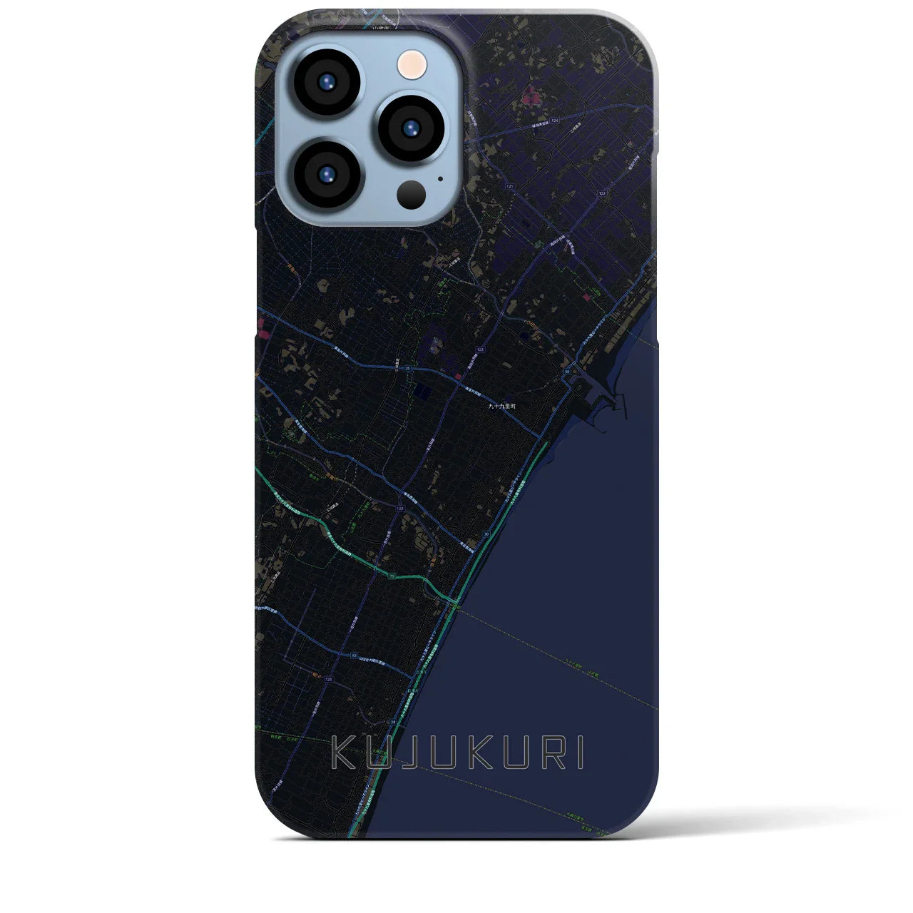 【九十九里(千葉県)】地図柄iPhoneケース(バックカバータイプ)