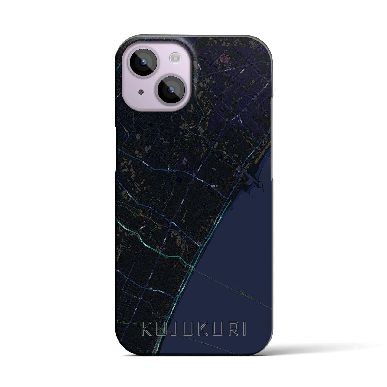 【九十九里(千葉県)】地図柄iPhoneケース(バックカバータイプ)
