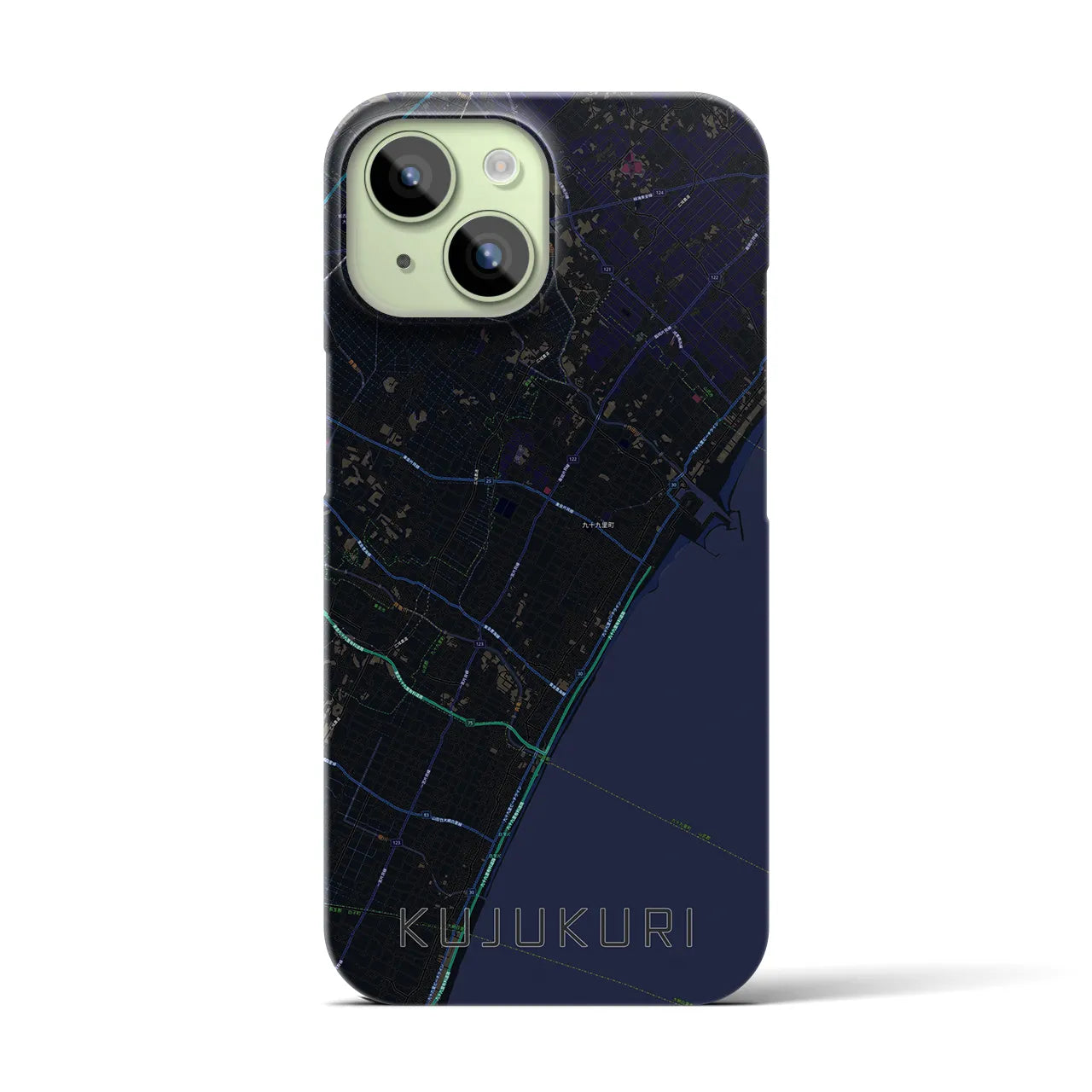 【九十九里(千葉県)】地図柄iPhoneケース(バックカバータイプ)