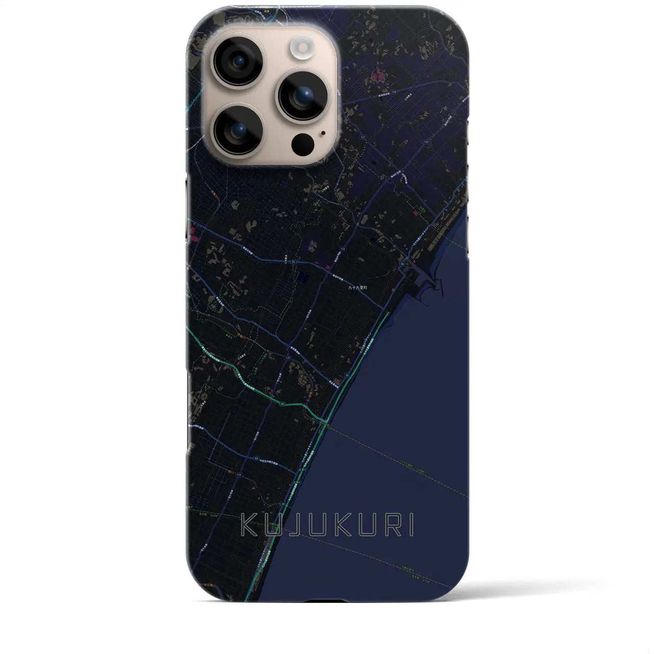 【九十九里(千葉県)】地図柄iPhoneケース(バックカバータイプ)
