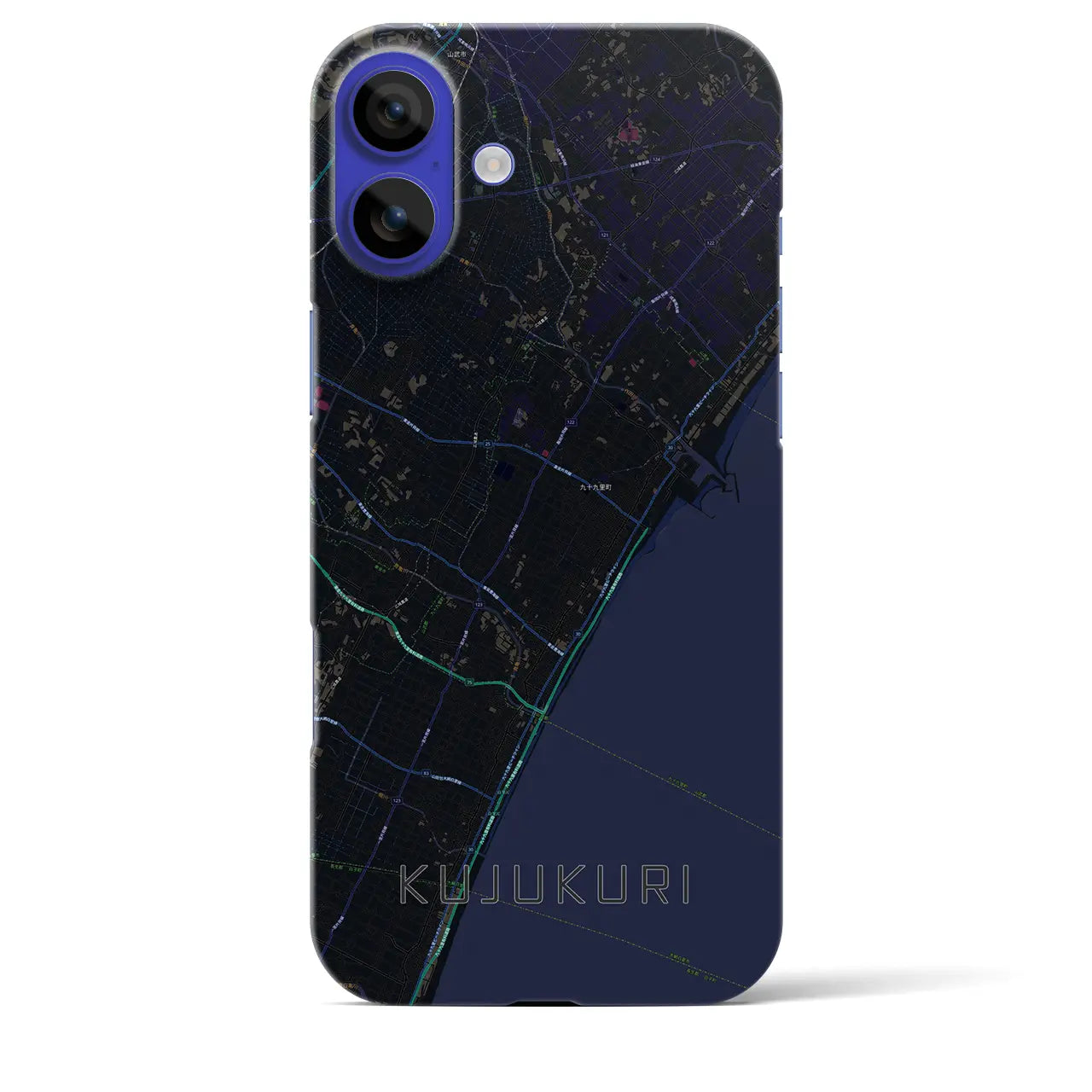 【九十九里(千葉県)】地図柄iPhoneケース(バックカバータイプ)