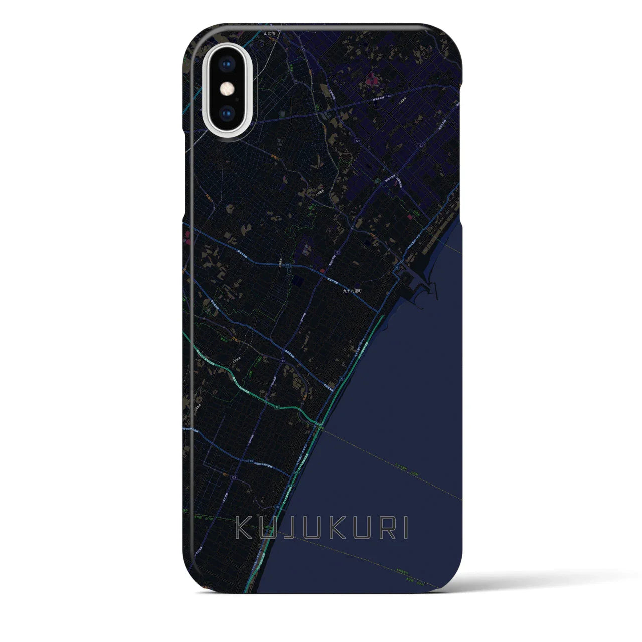 【九十九里(千葉県)】地図柄iPhoneケース(バックカバータイプ)