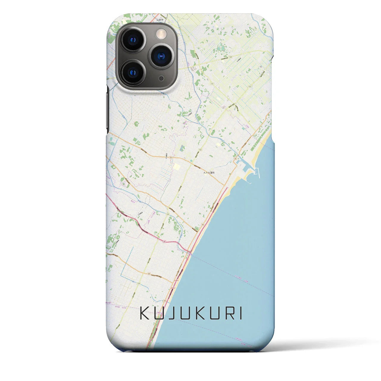【九十九里(千葉県)】地図柄iPhoneケース(バックカバータイプ)