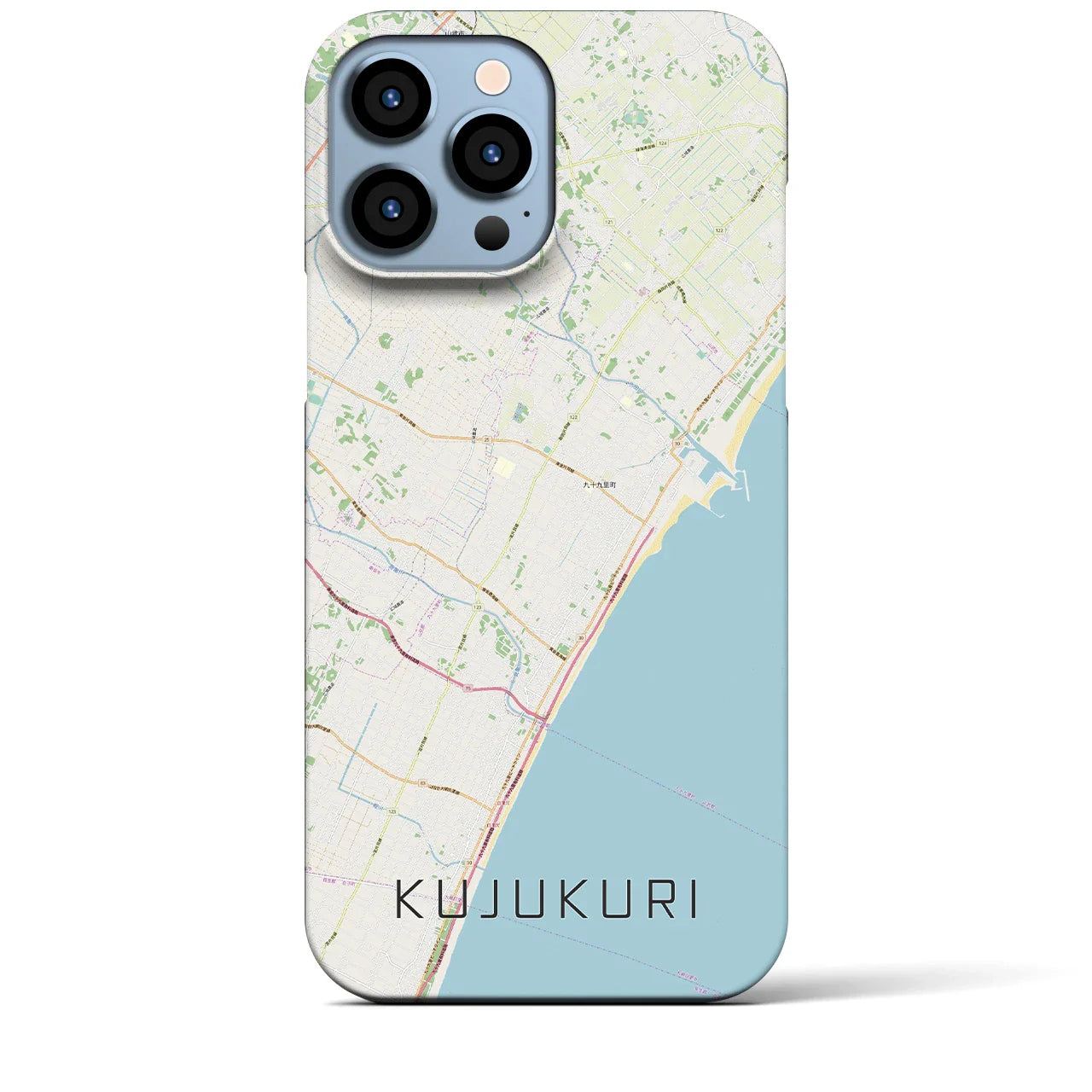 【九十九里(千葉県)】地図柄iPhoneケース(バックカバータイプ)