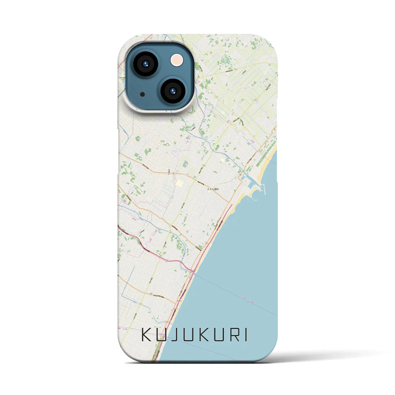 【九十九里(千葉県)】地図柄iPhoneケース(バックカバータイプ)