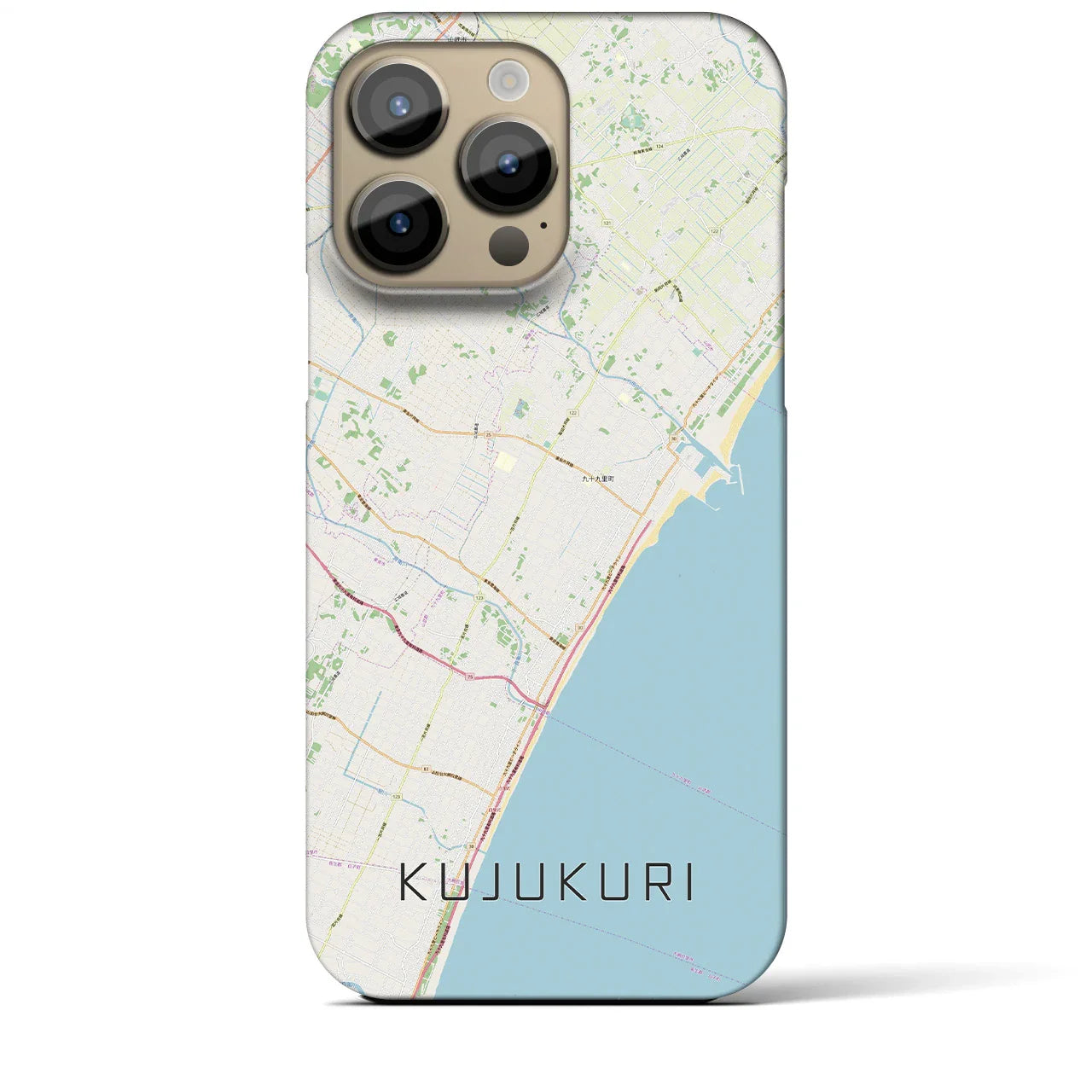 【九十九里(千葉県)】地図柄iPhoneケース(バックカバータイプ)