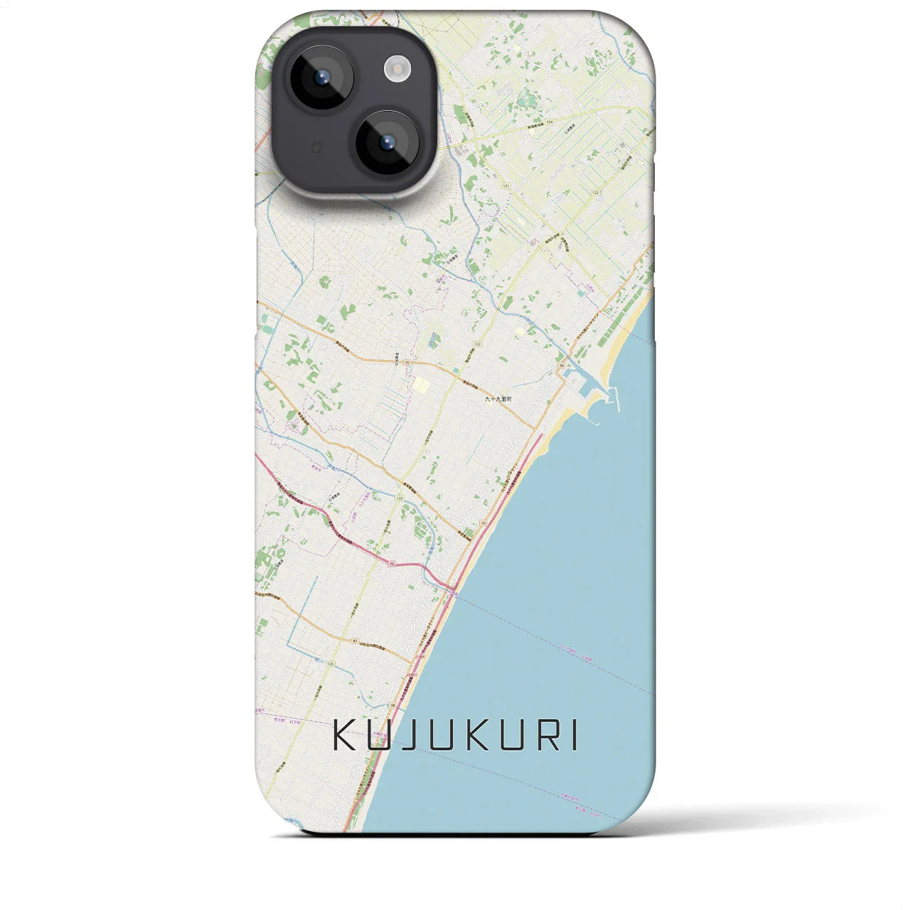 【九十九里(千葉県)】地図柄iPhoneケース(バックカバータイプ)