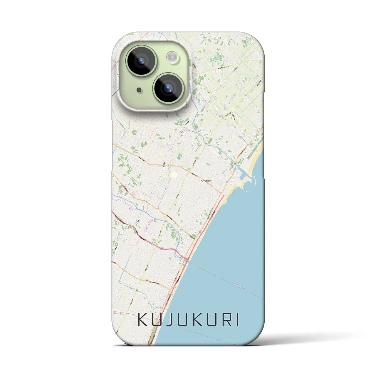 【九十九里(千葉県)】地図柄iPhoneケース(バックカバータイプ)