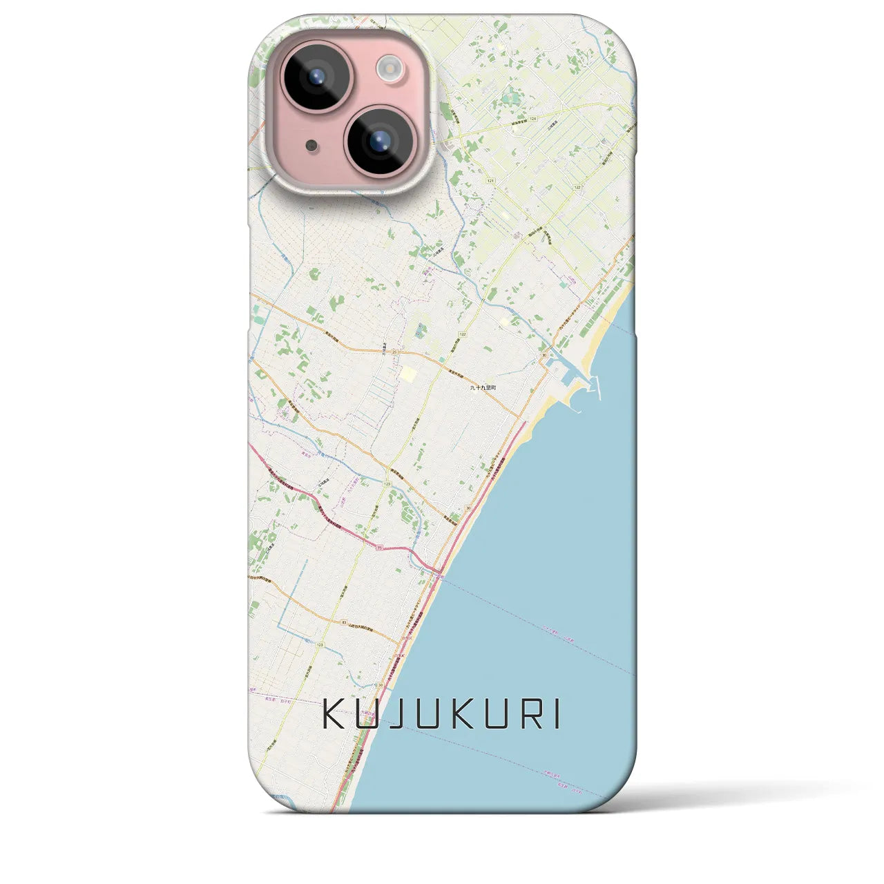 【九十九里(千葉県)】地図柄iPhoneケース(バックカバータイプ)