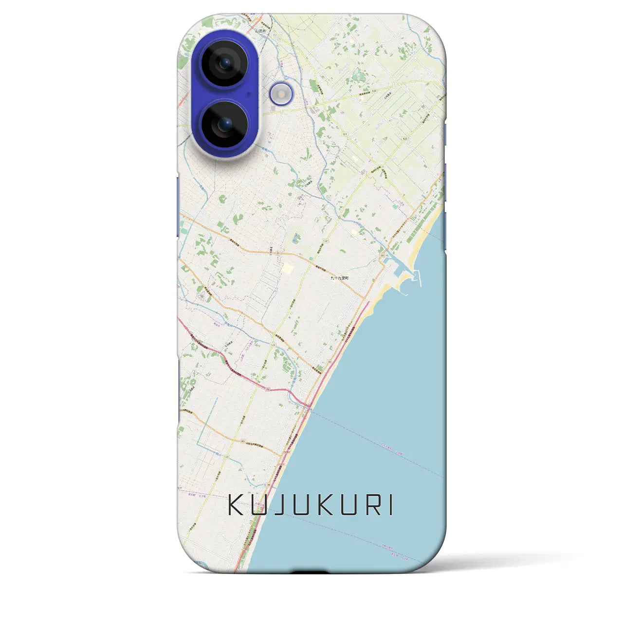 【九十九里(千葉県)】地図柄iPhoneケース(バックカバータイプ)ナチュラル・iPhone 16 Pro Max 用