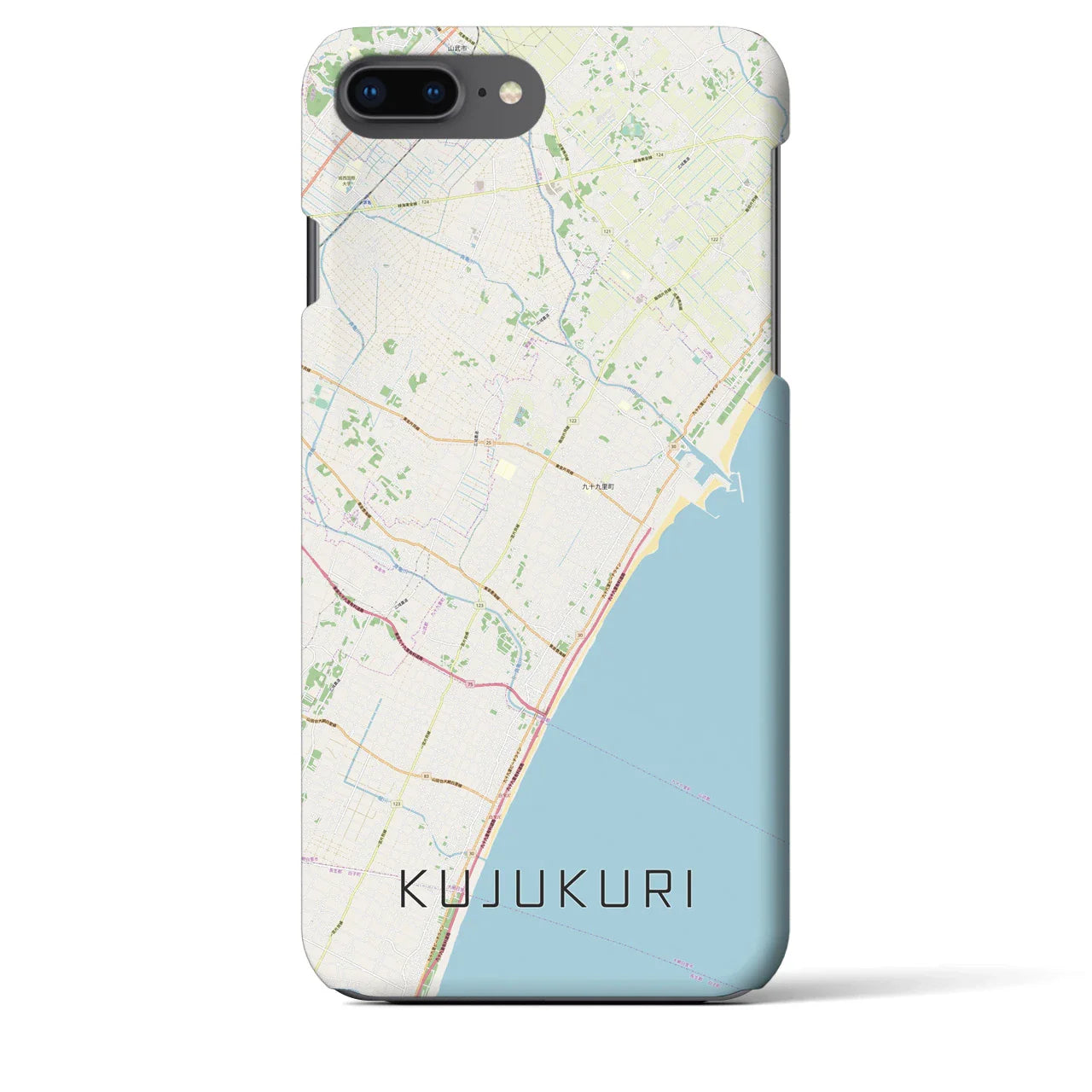 【九十九里(千葉県)】地図柄iPhoneケース(バックカバータイプ)