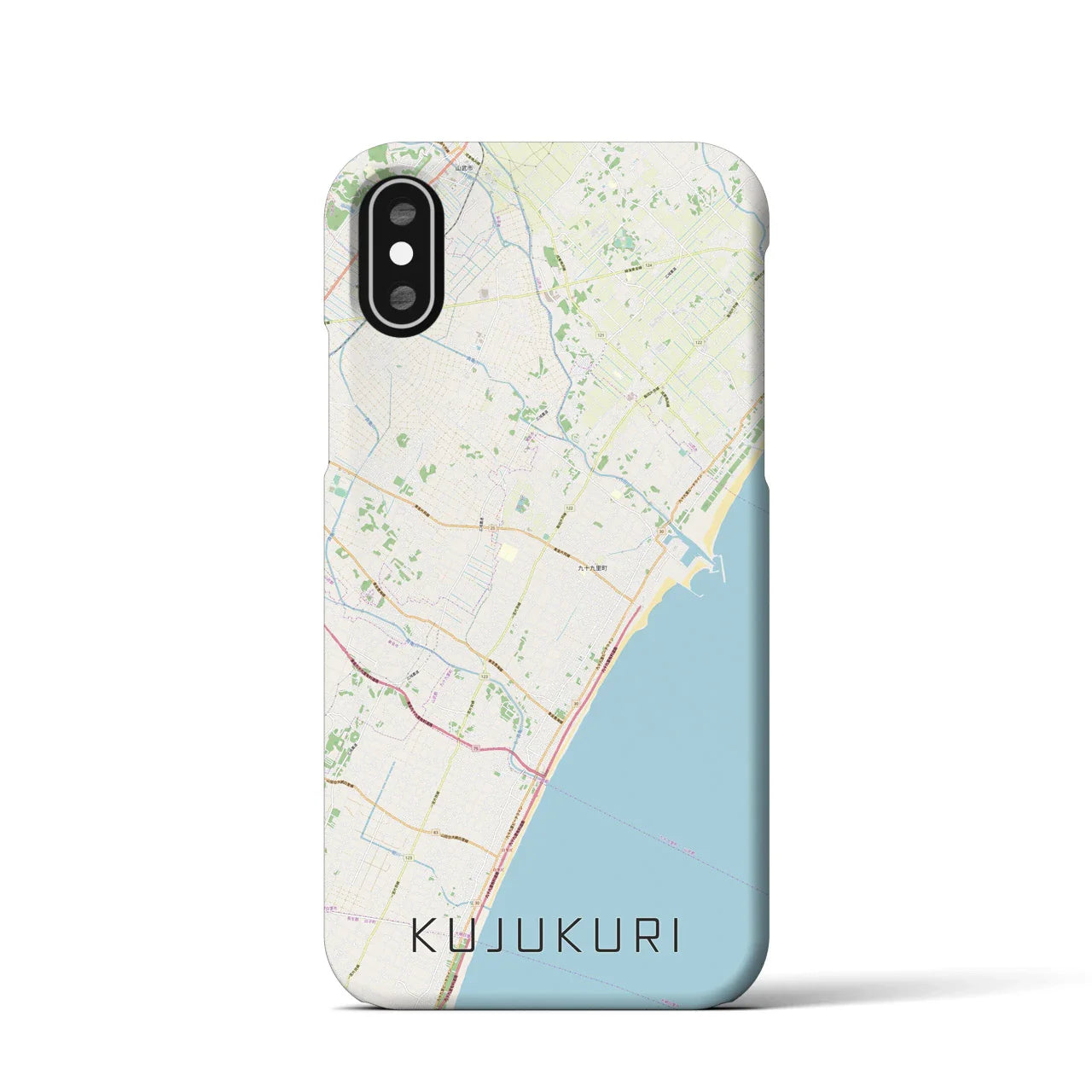 【九十九里(千葉県)】地図柄iPhoneケース(バックカバータイプ)