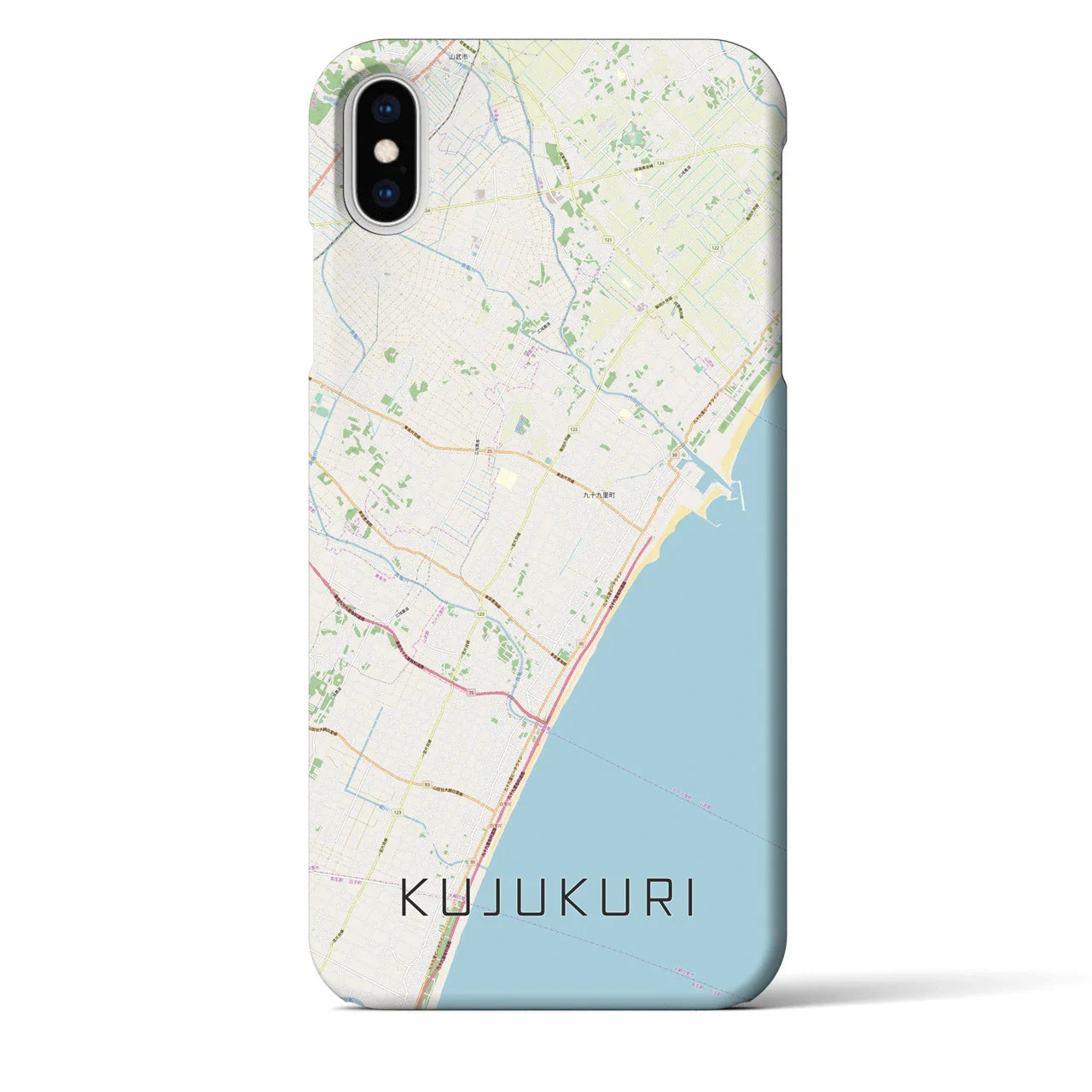 【九十九里(千葉県)】地図柄iPhoneケース(バックカバータイプ)