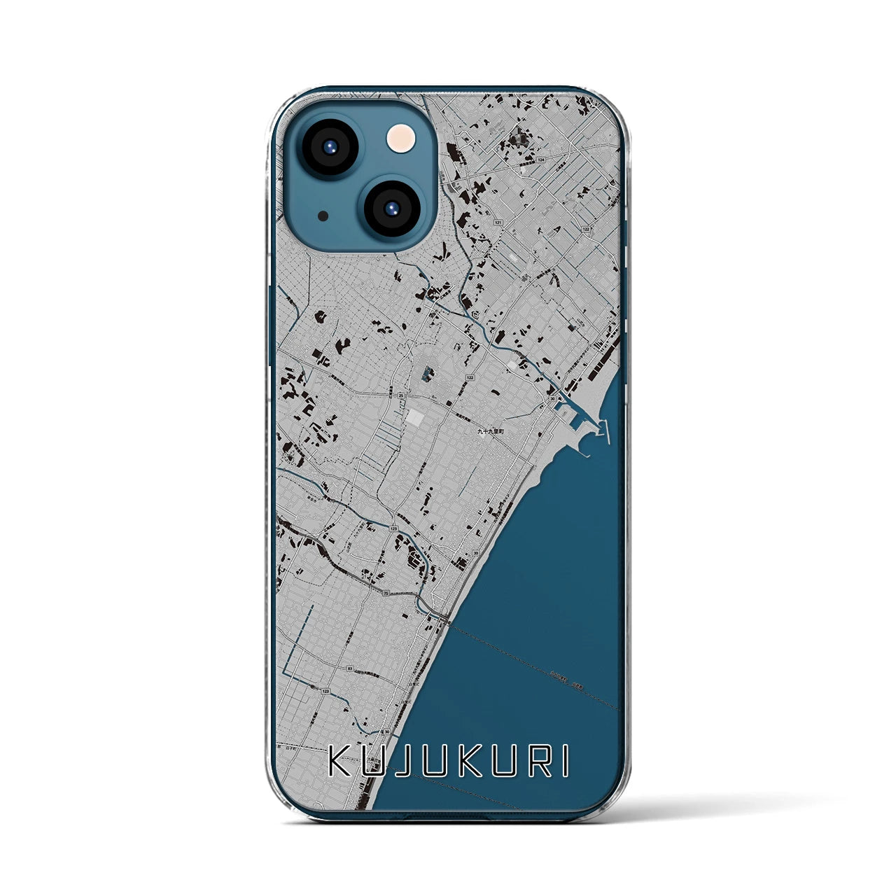 【九十九里(千葉県)】地図柄iPhoneケース(クリアタイプ)