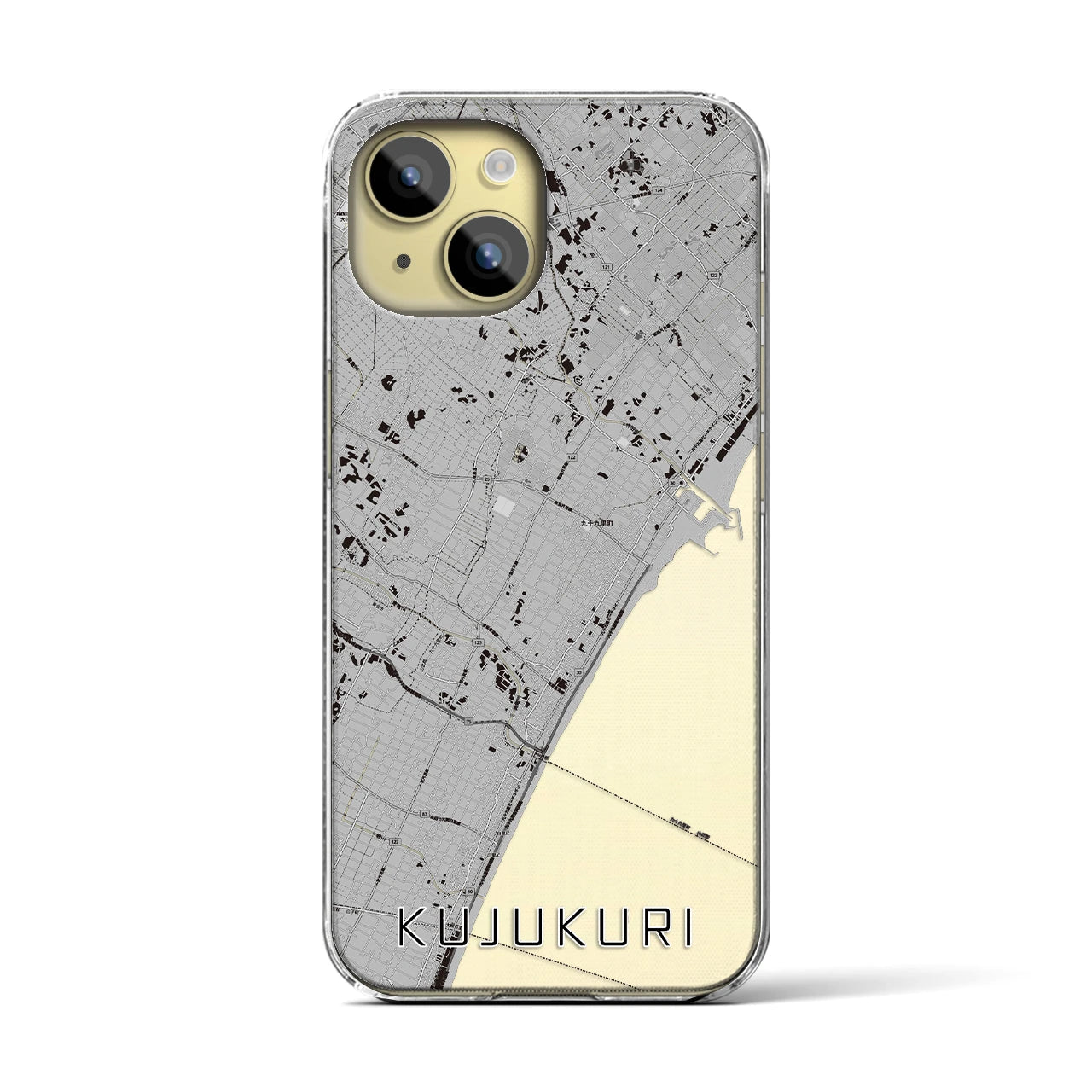 【九十九里(千葉県)】地図柄iPhoneケース(クリアタイプ)