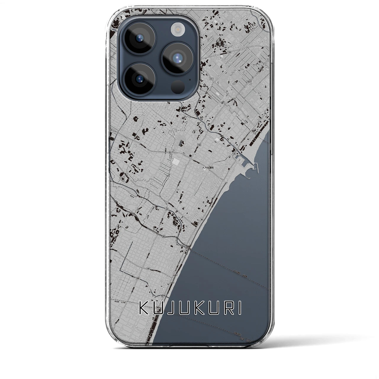 【九十九里(千葉県)】地図柄iPhoneケース(クリアタイプ)
