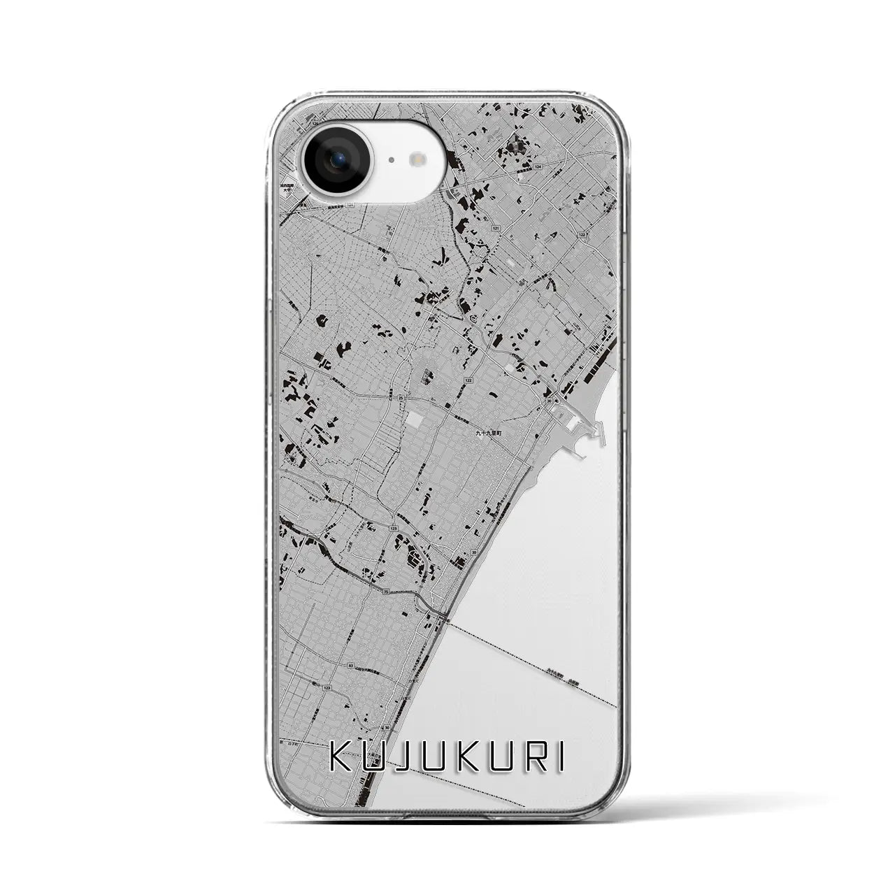 【九十九里(千葉県)】地図柄iPhoneケース(クリアタイプ)