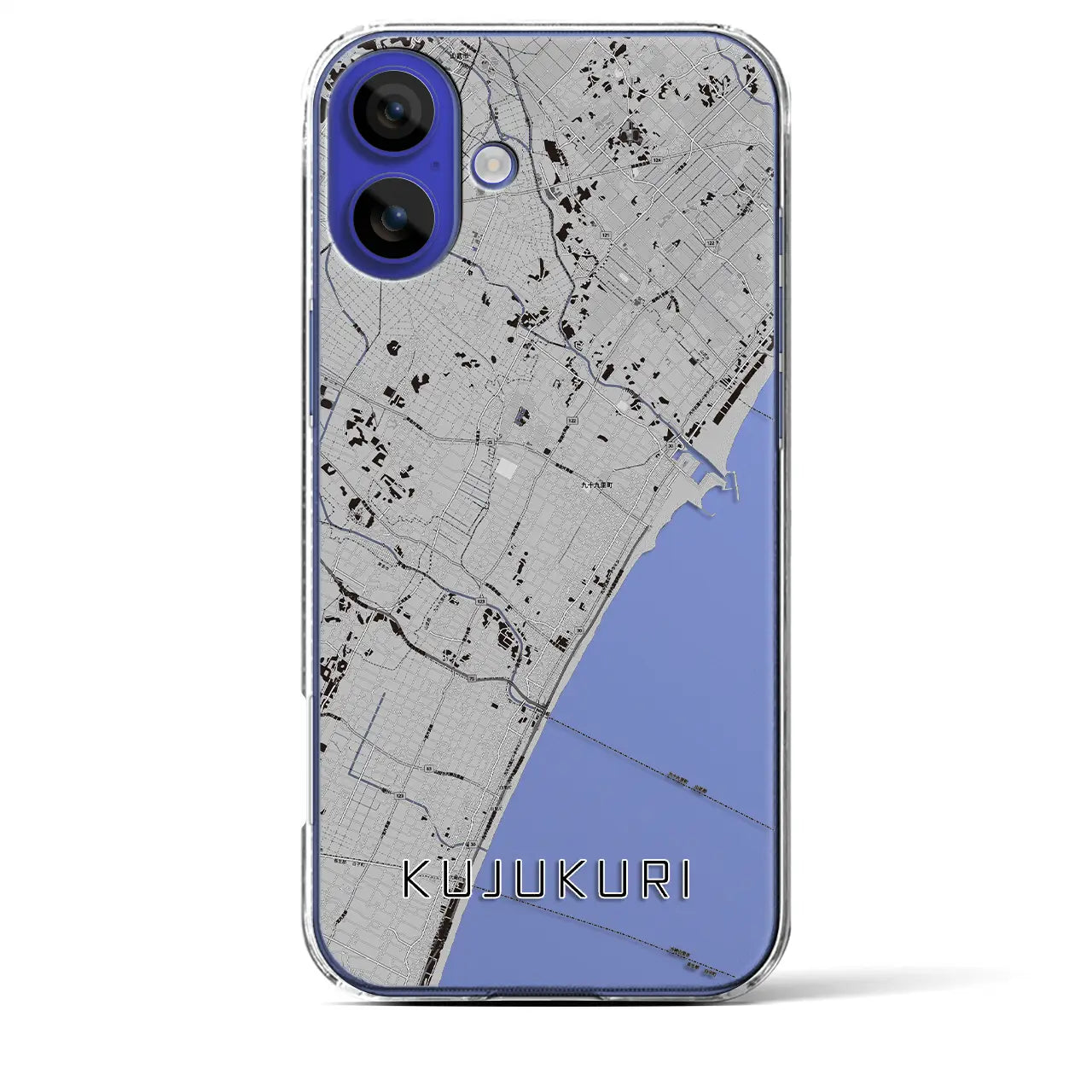 【九十九里(千葉県)】地図柄iPhoneケース(クリアタイプ)