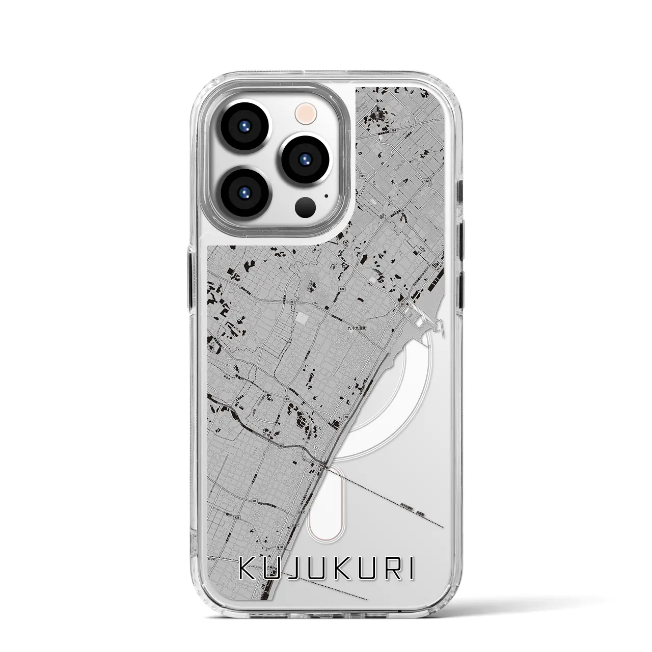 【九十九里(千葉県)】地図柄iPhoneケース(MagSafeタイプ)