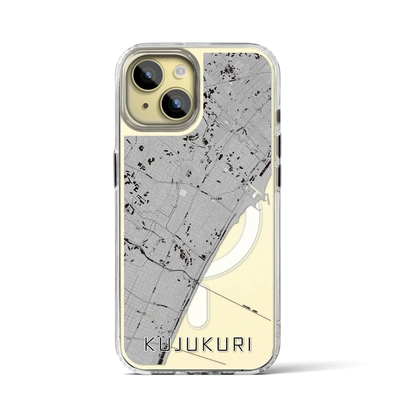 【九十九里(千葉県)】地図柄iPhoneケース(MagSafeタイプ)