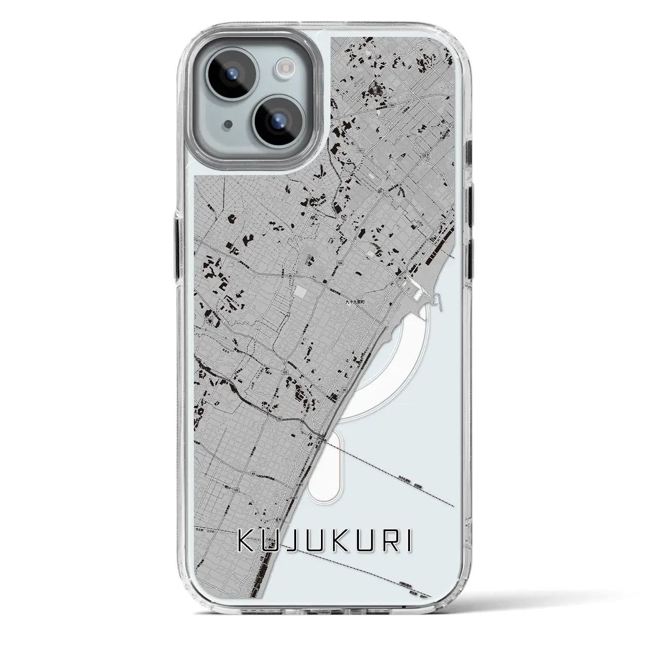 【九十九里(千葉県)】地図柄iPhoneケース(MagSafeタイプ)