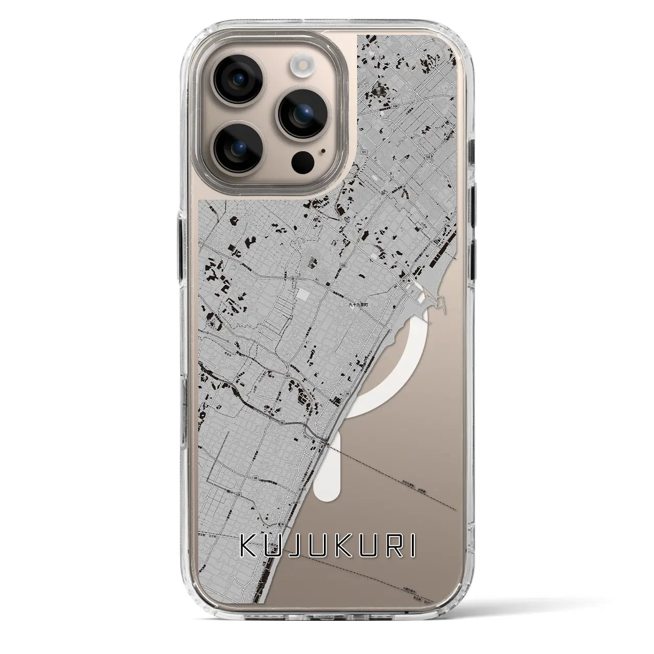 【九十九里(千葉県)】地図柄iPhoneケース(MagSafeタイプ)