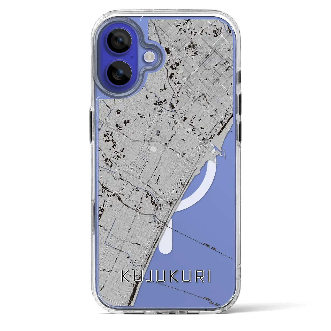 【九十九里(千葉県)】地図柄iPhoneケース(MagSafeタイプ)