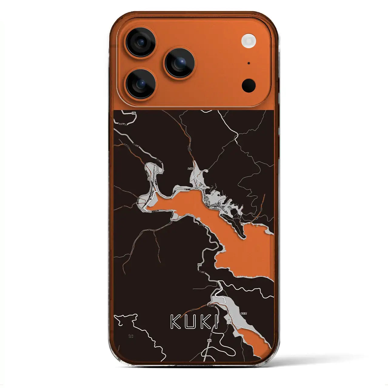 【九鬼(三重県)】地図柄iPhoneケース(クリアタイプ)モノトーン・iPhone 17 Pro Max 用