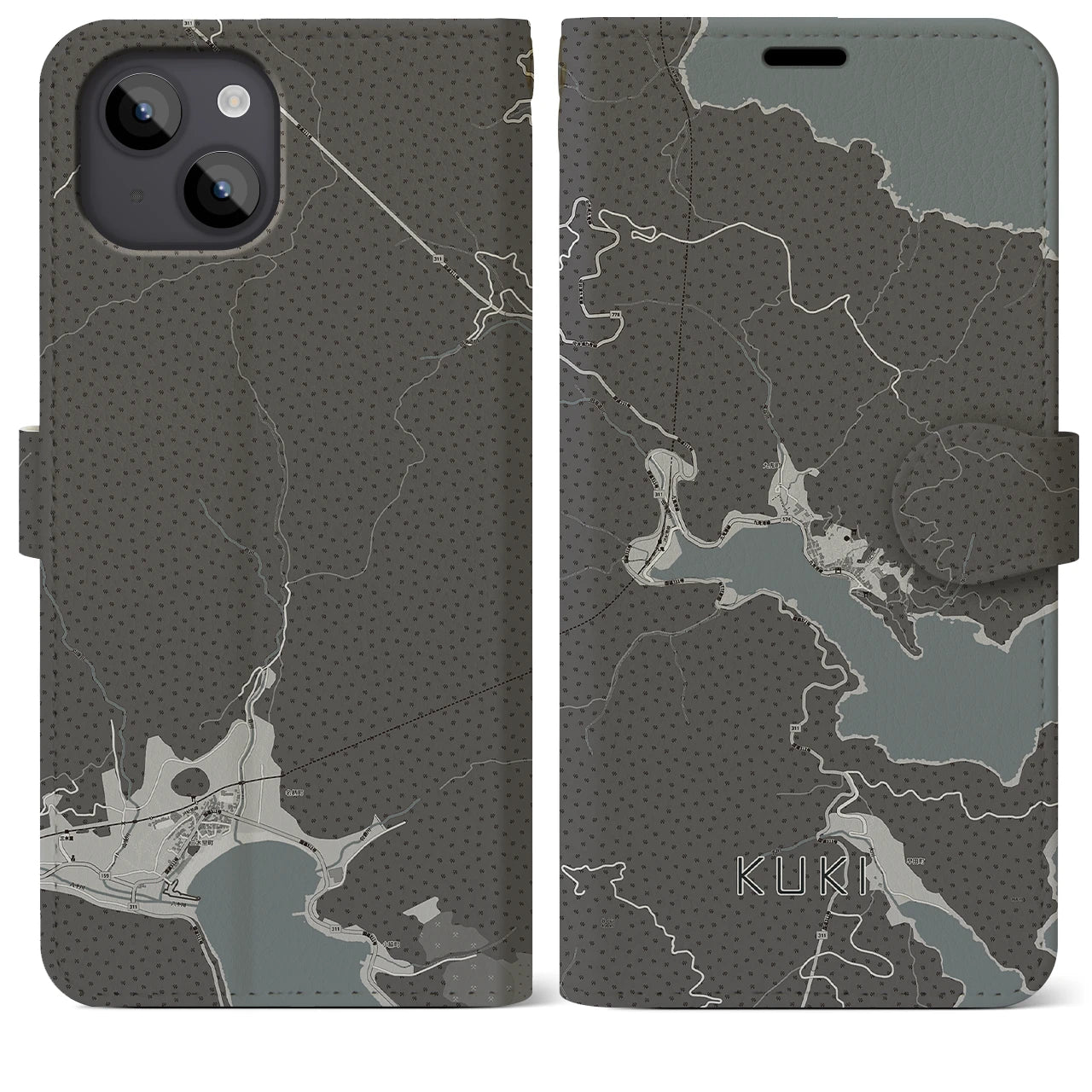 【九鬼(三重県)】地図柄iPhoneケース(手帳タイプ)