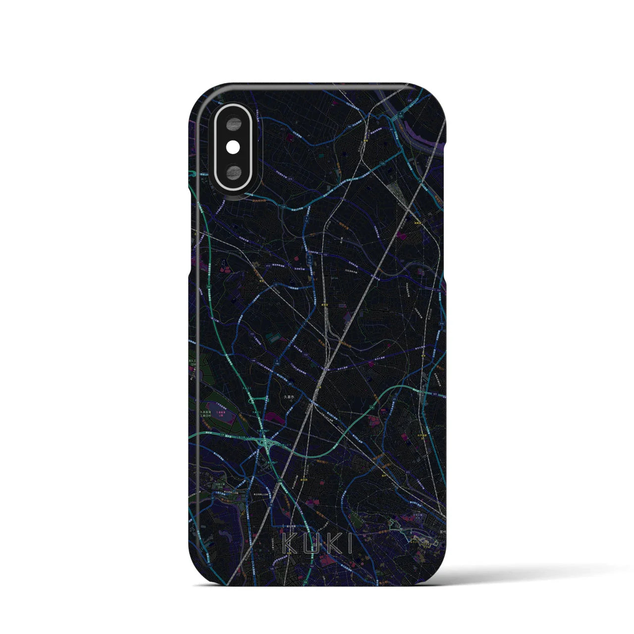 【久喜(埼玉県)】地図柄iPhoneケース(バックカバータイプ)