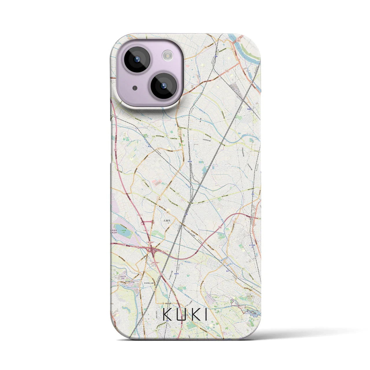 【久喜(埼玉県)】地図柄iPhoneケース(バックカバータイプ)