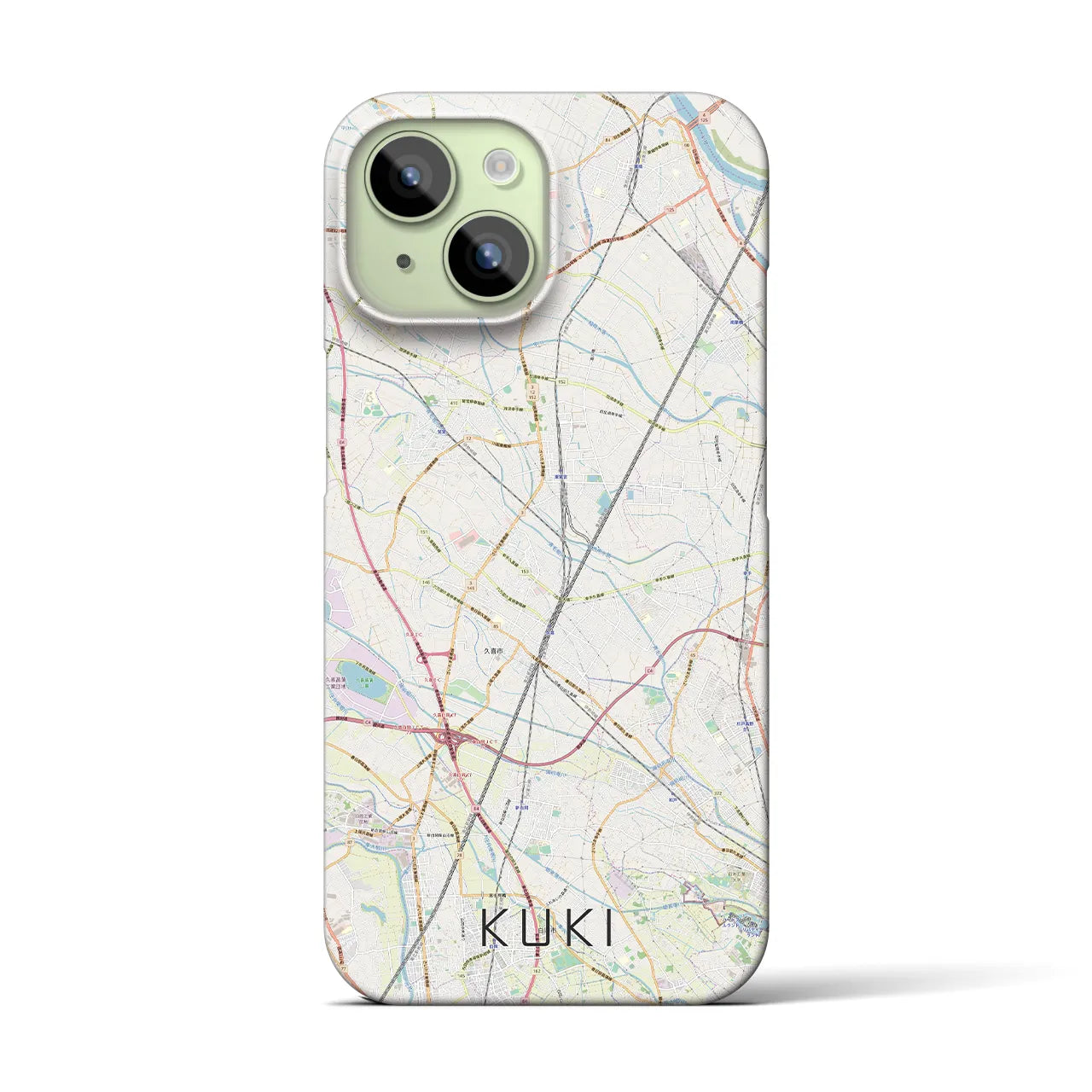 【久喜(埼玉県)】地図柄iPhoneケース(バックカバータイプ)