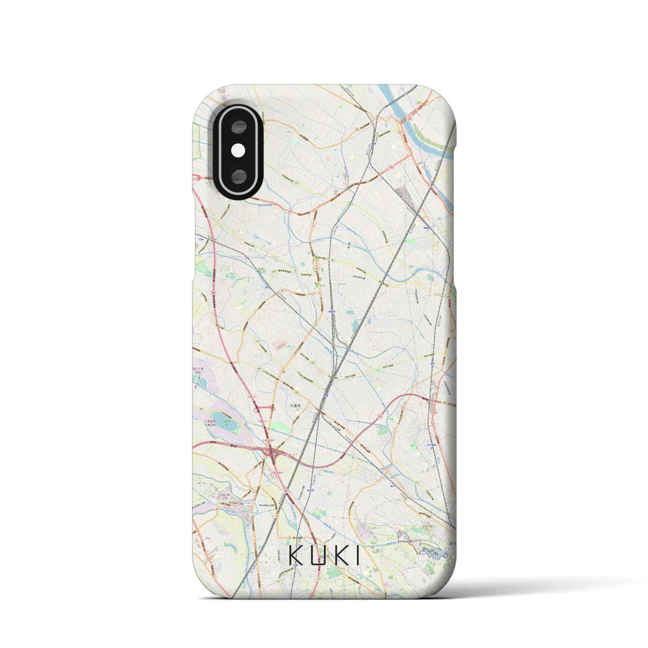 【久喜(埼玉県)】地図柄iPhoneケース(バックカバータイプ)