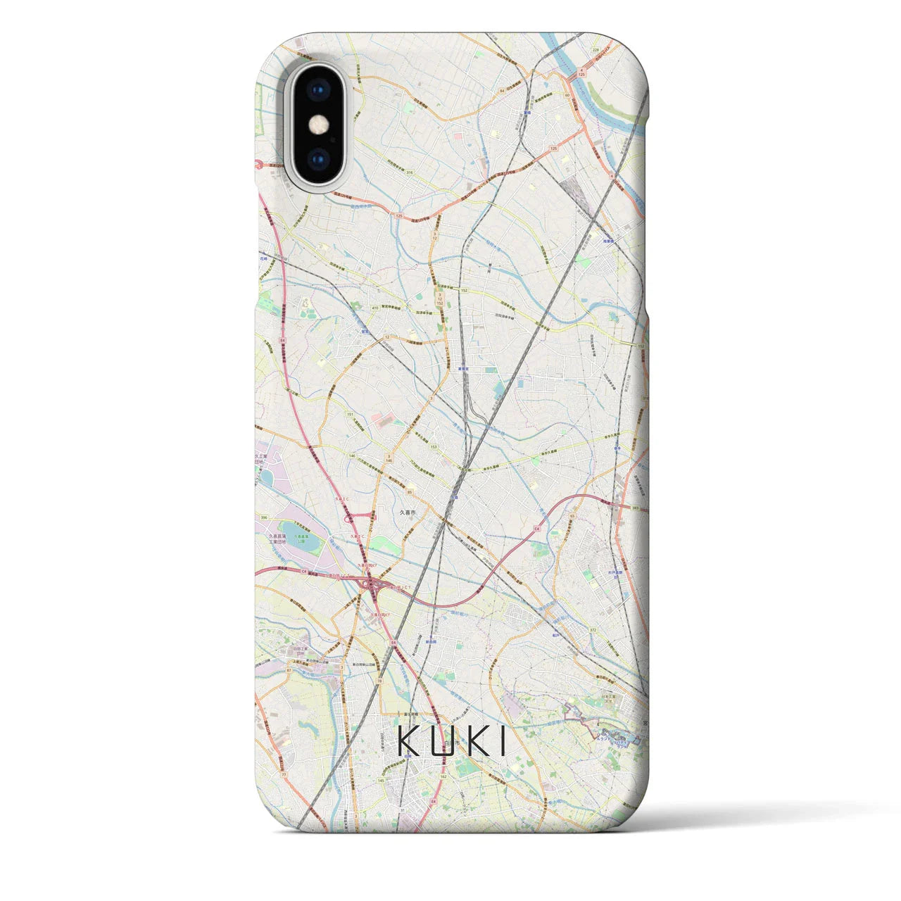 【久喜(埼玉県)】地図柄iPhoneケース(バックカバータイプ)