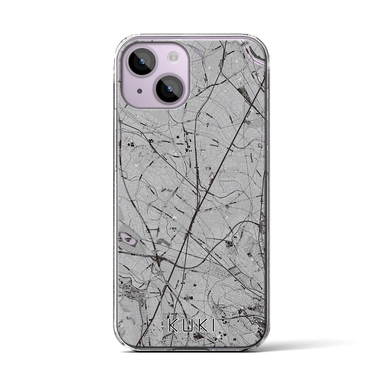 【久喜(埼玉県)】地図柄iPhoneケース(クリアタイプ)