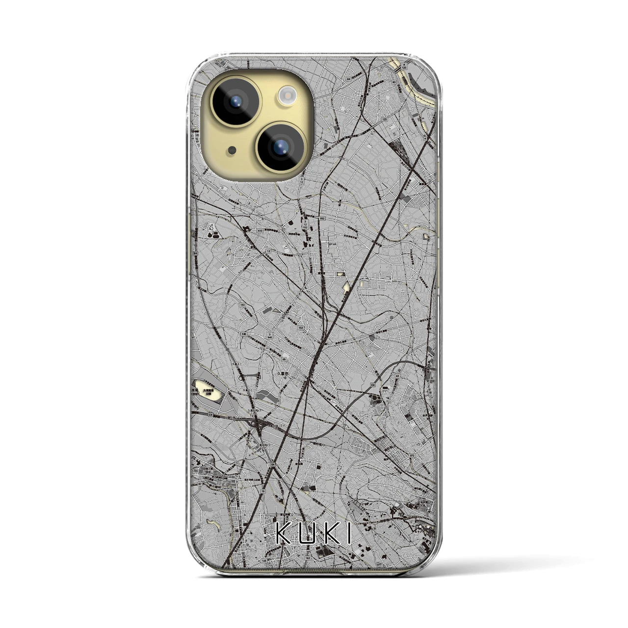 【久喜(埼玉県)】地図柄iPhoneケース(クリアタイプ)