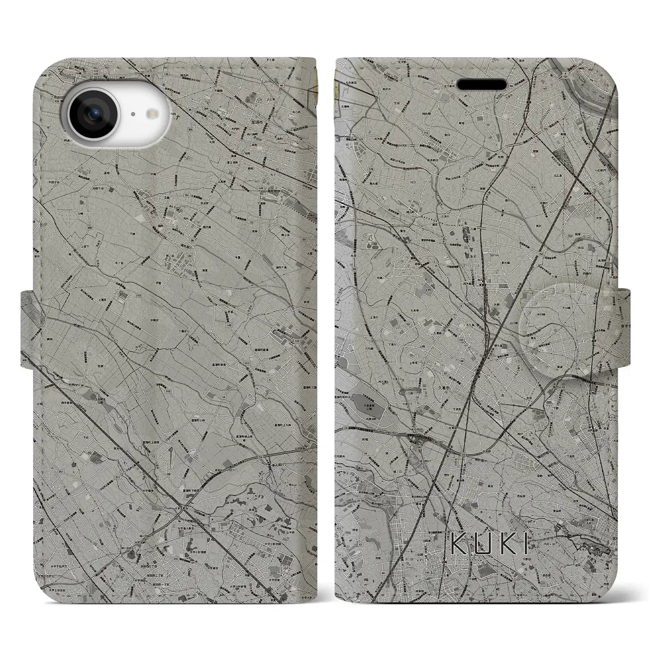 【久喜(埼玉県)】地図柄iPhoneケース(手帳タイプ)