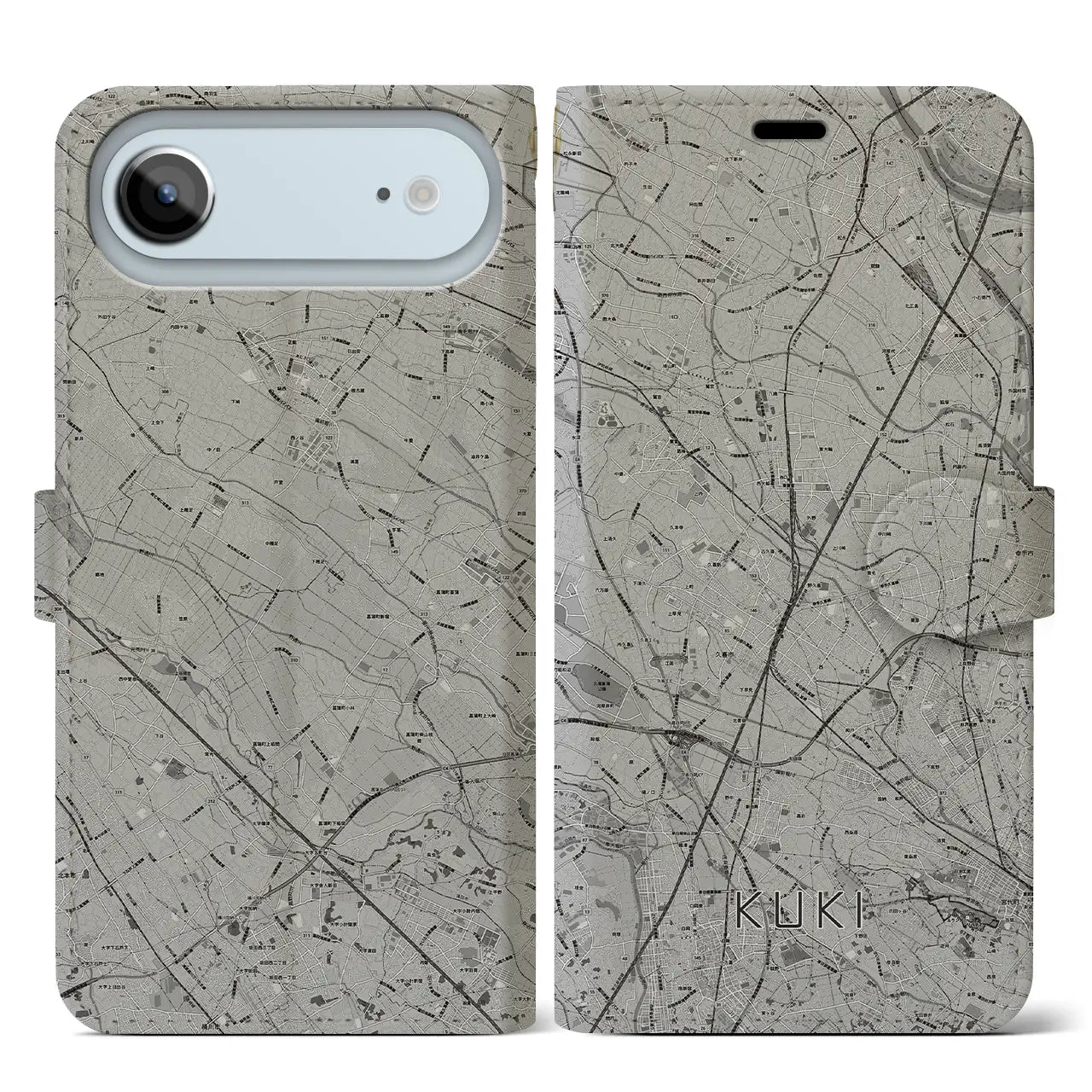 【久喜(埼玉県)】地図柄iPhoneケース(手帳タイプ)