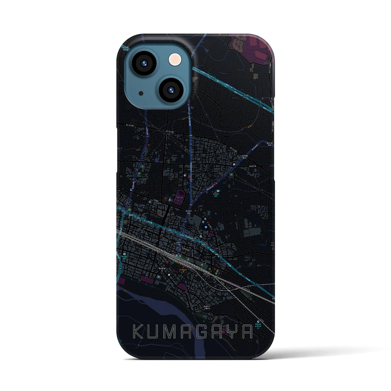 【熊谷(埼玉県)】地図柄iPhoneケース(バックカバータイプ)