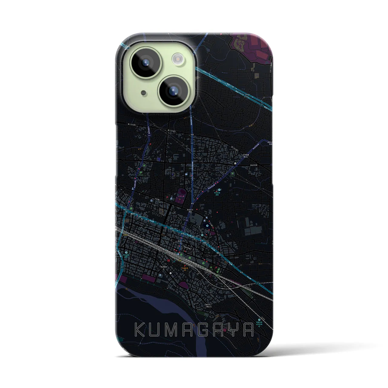 【熊谷(埼玉県)】地図柄iPhoneケース(バックカバータイプ)