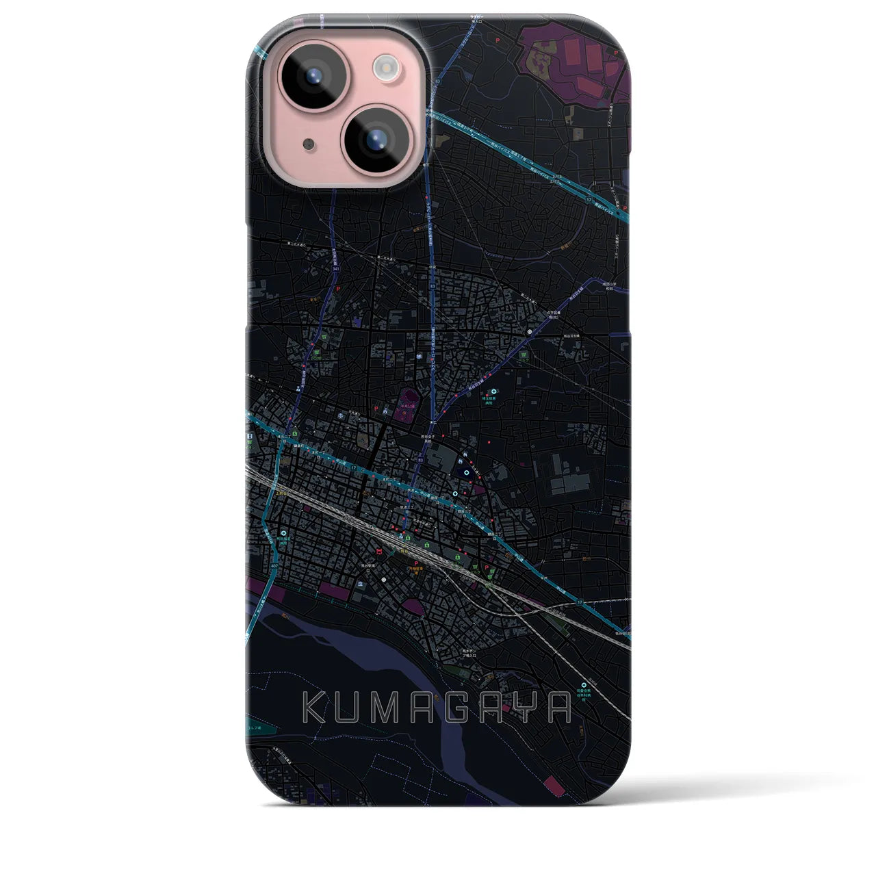 【熊谷(埼玉県)】地図柄iPhoneケース(バックカバータイプ)