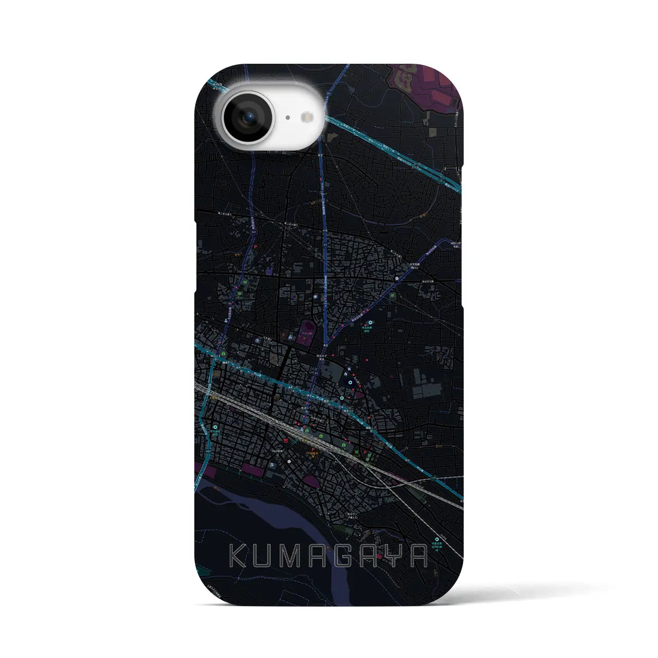 【熊谷(埼玉県)】地図柄iPhoneケース(バックカバータイプ)