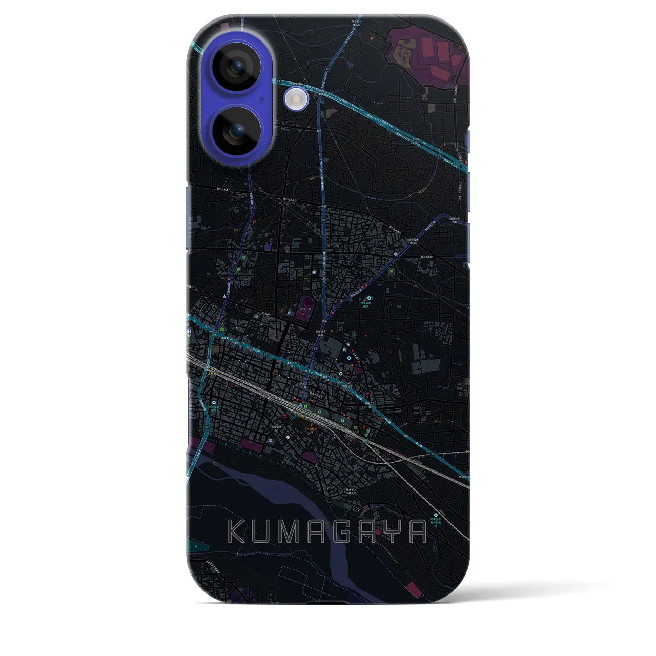 【熊谷(埼玉県)】地図柄iPhoneケース(バックカバータイプ)