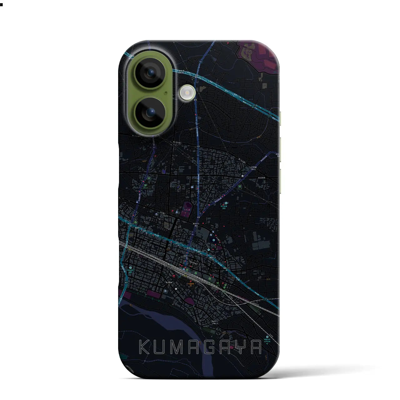 【熊谷(埼玉県)】地図柄iPhoneケース(バックカバータイプ)