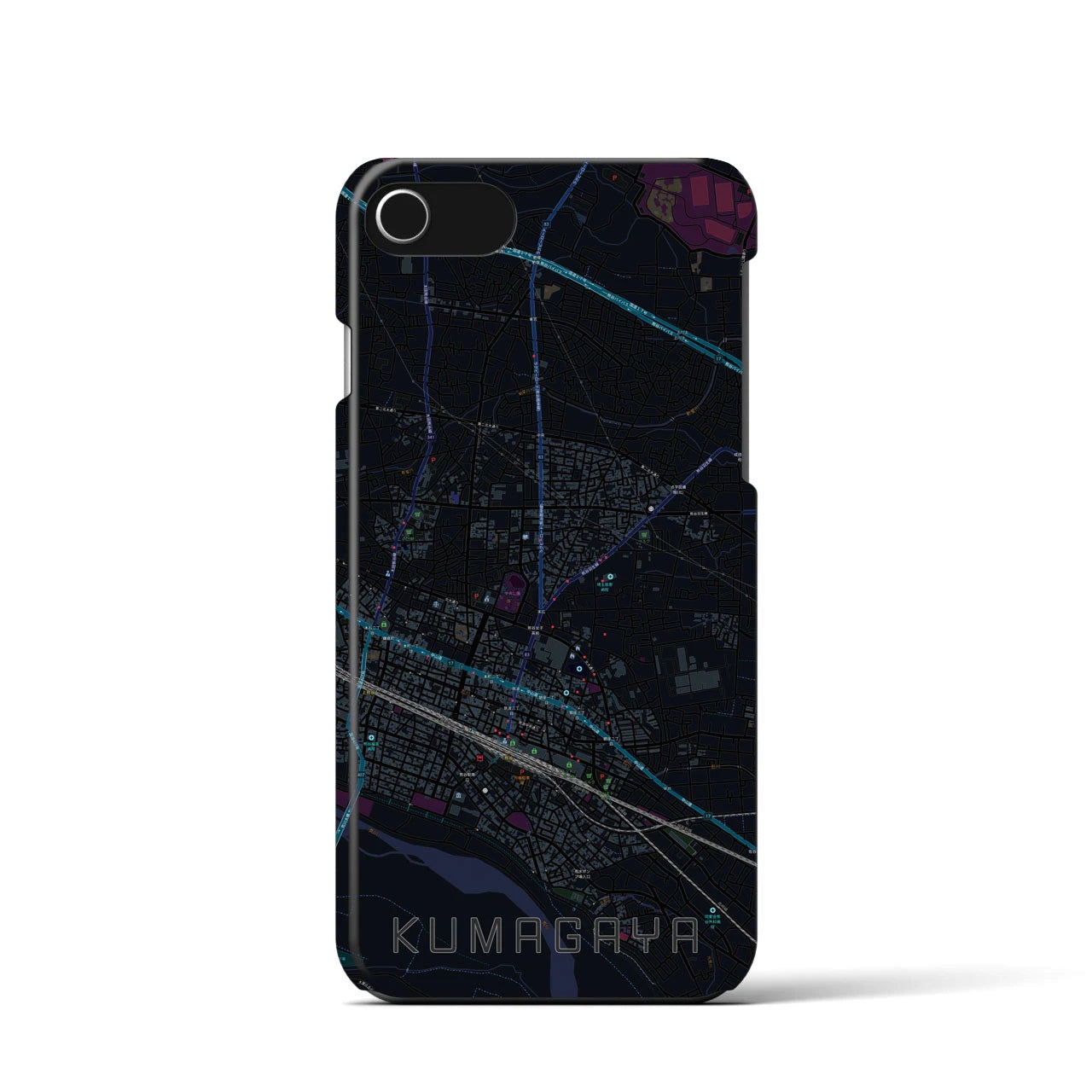 【熊谷(埼玉県)】地図柄iPhoneケース(バックカバータイプ)