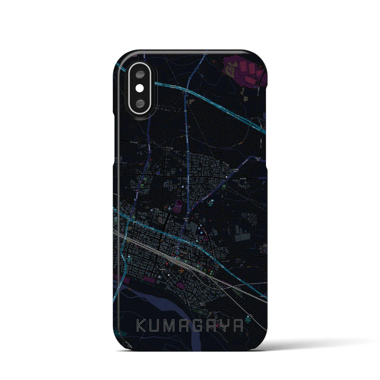 【熊谷(埼玉県)】地図柄iPhoneケース(バックカバータイプ)