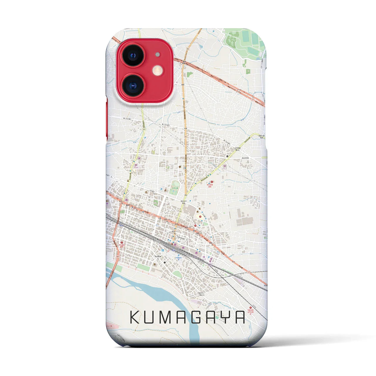 【熊谷(埼玉県)】地図柄iPhoneケース(バックカバータイプ)