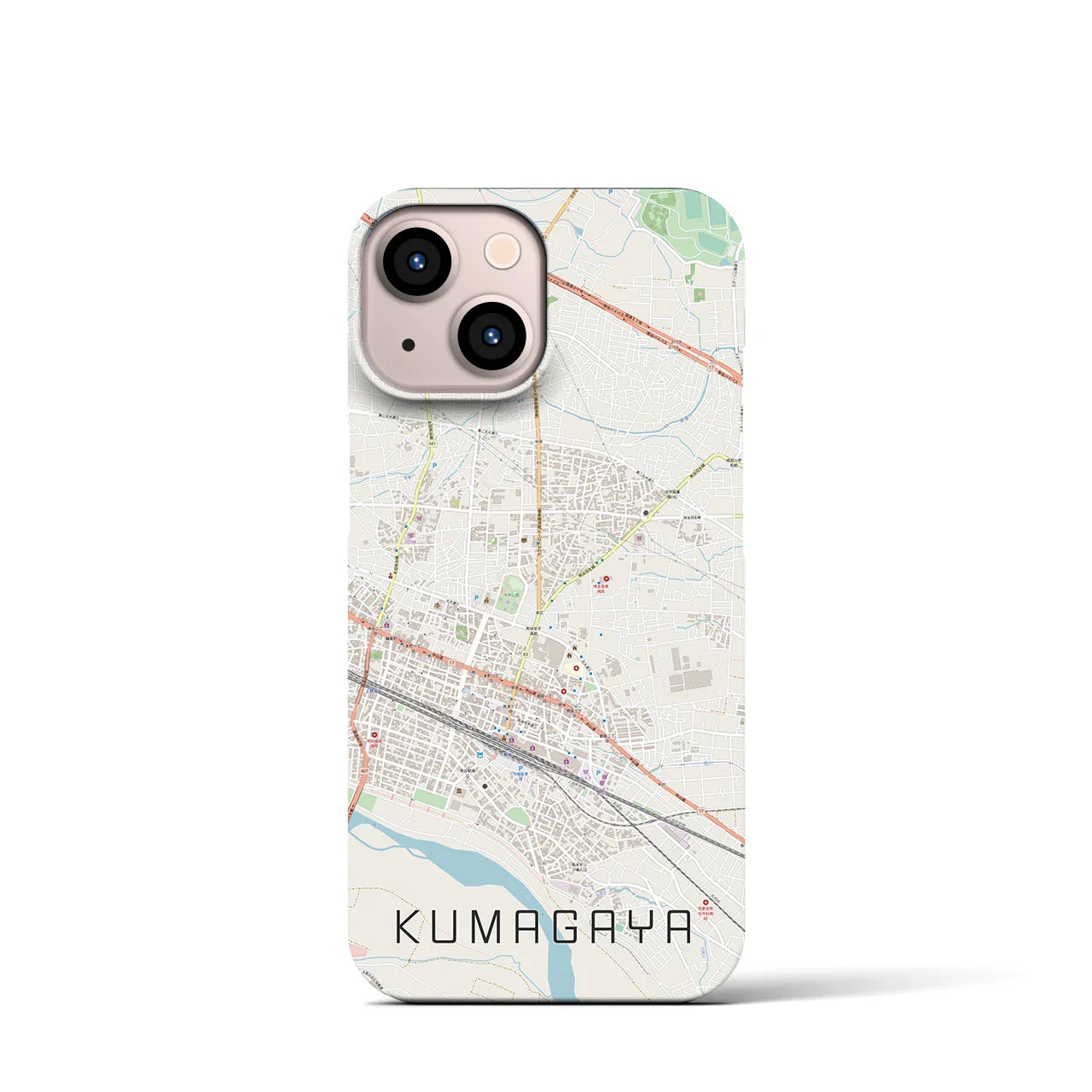 【熊谷(埼玉県)】地図柄iPhoneケース(バックカバータイプ)